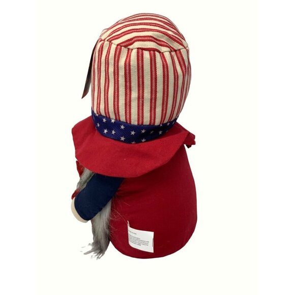 Patriotic Stars Stripes Gnome Chubby Plush Weighted 4th of July Red New 13 inch - Picture 6 of 8